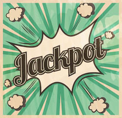 Fototapeta premium Retro style Jackpot signboard Background. Boom comic book explosion