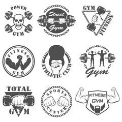 Fototapeta premium Vintage Weight Lifting Label and Sticker