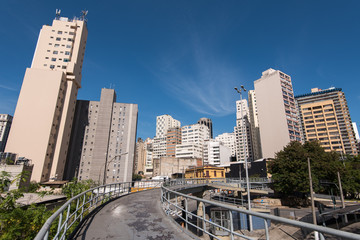 Fototapeta na wymiar Buildings Around Bandeira Bus Terminal in Sao Paulo City Downtown