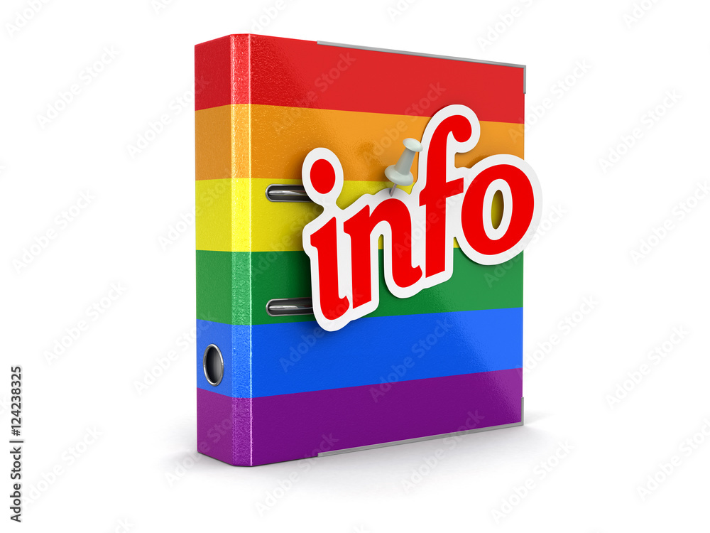 Poster multi colored folder and info. image with clipping path