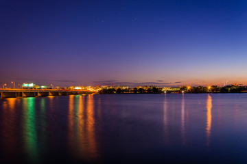 The Potomac River at twilight, in Washington, DC.