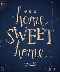 Fototapeta na wymiar Sweet home hand lettering