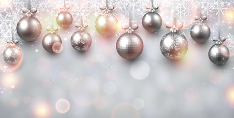 Fototapeta na wymiar New Year background with Christmas balls.