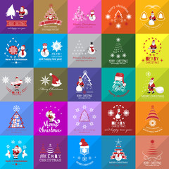 Christmas Icons Set -Isolated On Mosaic Background.Vector Illustration,Graphic Design.For Web,Websites,App,Print,Presentation Templates,Mobile Applications And Promotional Materials, Hand Drawn