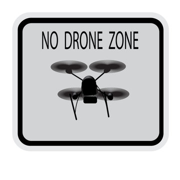 Image drone. Caption " no drone zone".  illustration