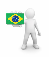 Man and Brazilian flag. Image with clipping path