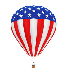 Naklejka premium Hot Air Balloon with Flag of United States