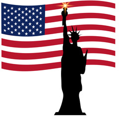 American Independence Day, US symbols,  illustration