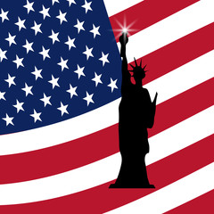 American Independence Day, US symbols,  illustration