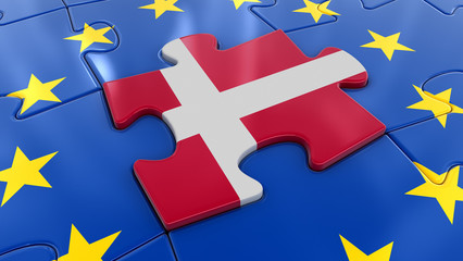 Danish flag Jigsaw as part of EU 