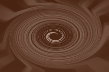 Background Chocolate and milk: dark brown with white and beige color to the center of the funnel twists