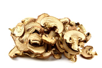 dried mushrooms isolated
