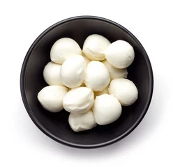 Foto op Plexiglas Bowl of mozzarella balls from above © bigacis