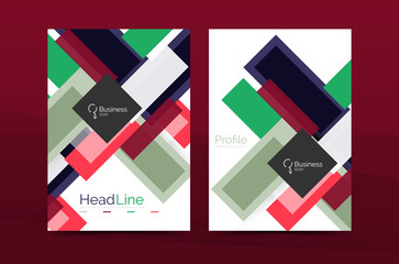 Set of abstract lines backgrounds - business templates