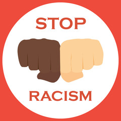 No to racism illustration. Discrimination symbol. 