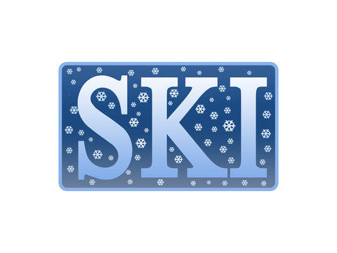Ski with Snowflakes