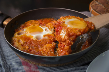 Individual portion of shakshuka