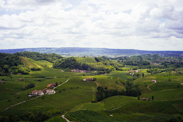 Fototapeta na wymiar Panorama dalla collina di Cartizze