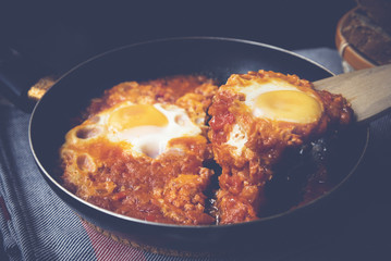 Individual portion of shakshuka