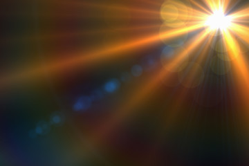 Abstract sun burst with digital lens flare background