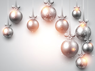 New Year background with Christmas balls.