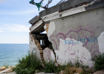 Ruined house near the sea