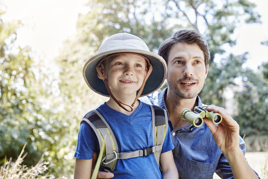 Father and son on expedition