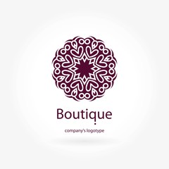Beautiful circular logo. Vintage. Islam, Arabic, Indian, ottoman. Mandala logo.