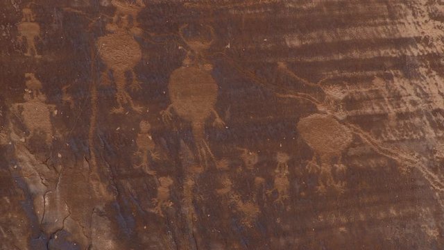 Close up of ancient petroglyph
