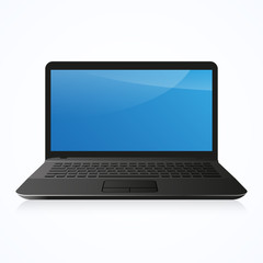 Laptop Computer PC isolated on white, vector illustration