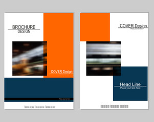 Vector brochure cover templates with blurred night cityscape. EPS10