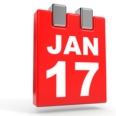 January 17. Calendar on white background.