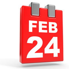 February 24. Calendar on white background.
