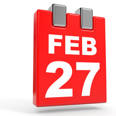 February 27. Calendar on white background.