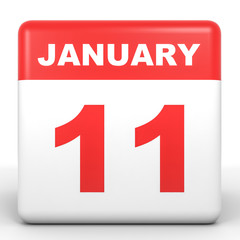 January 11. Calendar on white background.