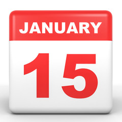 January 15. Calendar on white background.