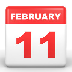 February 11. Calendar on white background.