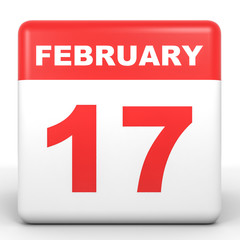 February 17. Calendar on white background.