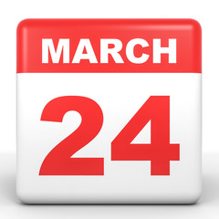 March 24. Calendar on white background.