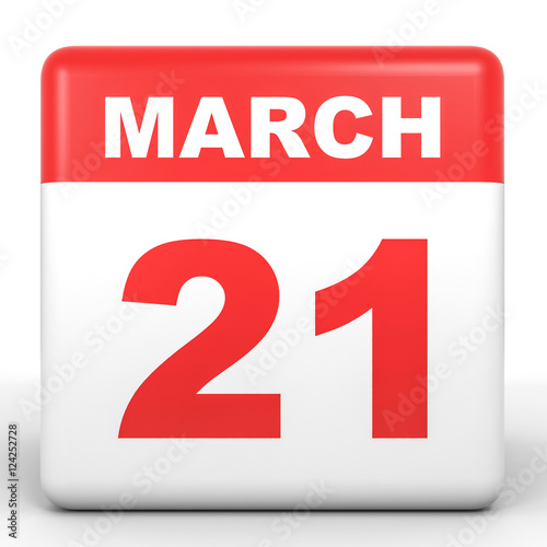 "March 21. Calendar on white background." Stock photo and ...