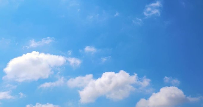 Timelapse Of White Cumulus Clouds On Blue Sky