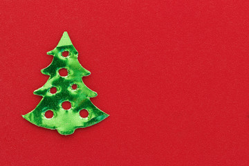 Fototapeta na wymiar Christmas tree on red background