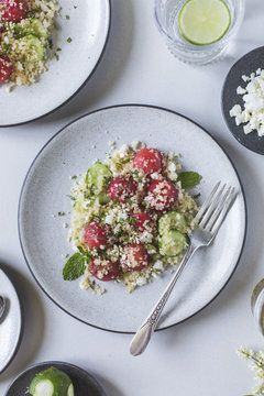 Minted Watermelon Salad with Bulgur