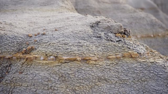 Close up of rock formation at Badlands National Park