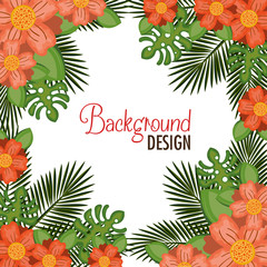 wreath floral decorative background vector illustration design