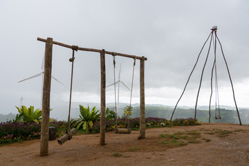 The Swing ancient in cloudy day at Khao Kho, Phetchabun Province