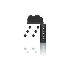 Fototapeta premium Black and white Vector illustration in flat design of hail and thermometer
