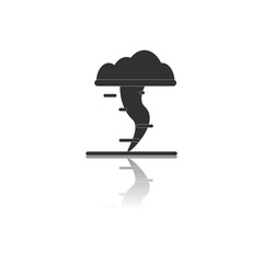 Black and white Vector illustration in flat design of Tornado