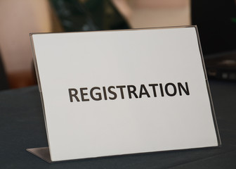 registration sign on table