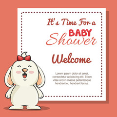 baby shower invitation with cute animal vector illustration design